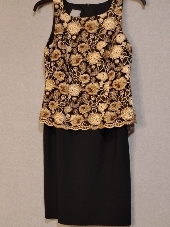 Rabbit Rabbit Rabbit Dresses & Skirts - Rabbit Rabbit Rabbit Black Dress with Gold Floral Embroidery